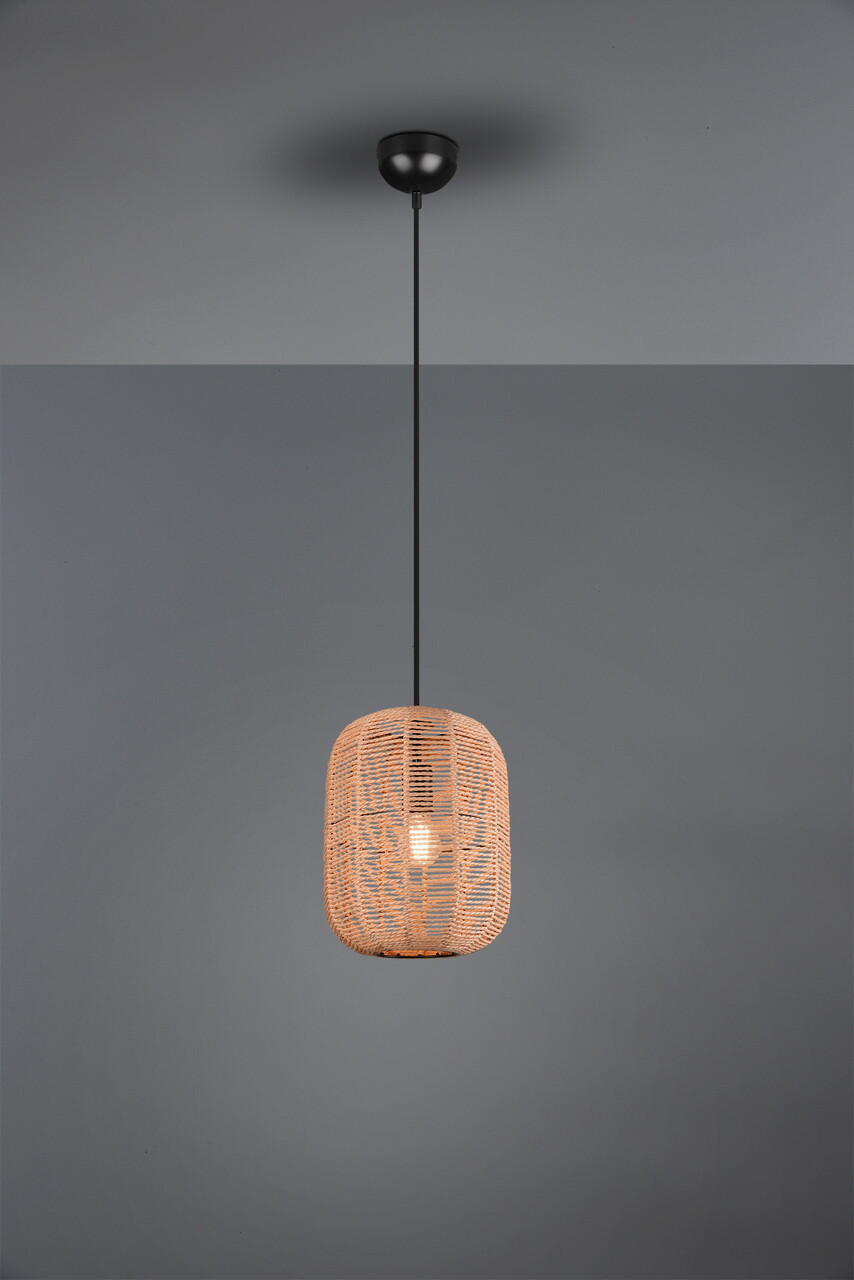 Lustra Runa, TRIO, 25x150 cm, 40W, 1x E27, metal, negru mat/bej - imagine 6
